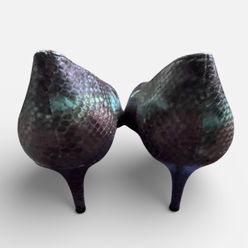 Stuart Weitzman Slender Plum painted python pumps… - image 3